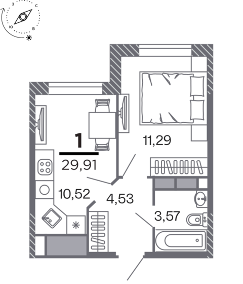 27,8 м², квартира-студия 4 500 000 ₽ - изображение 101