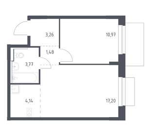 Квартира 40,8 м², 1-комнатная - изображение 1