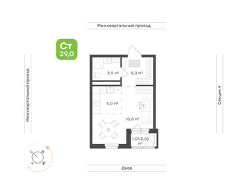 Квартира 29 м², 1-комнатная - изображение 1