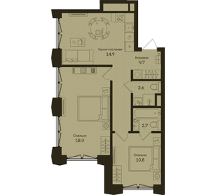 Квартира 59,6 м², 2-комнатная - изображение 1