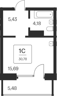 25,3 м², квартира-студия 7 400 000 ₽ - изображение 14