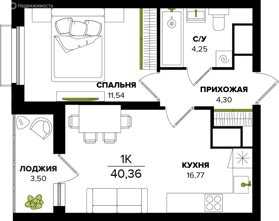 Варианты планировок ЖК «Семейный бульвар» - планировка 5