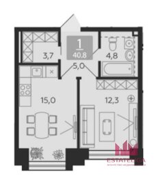 Квартира 40,8 м², 1-комнатная - изображение 1