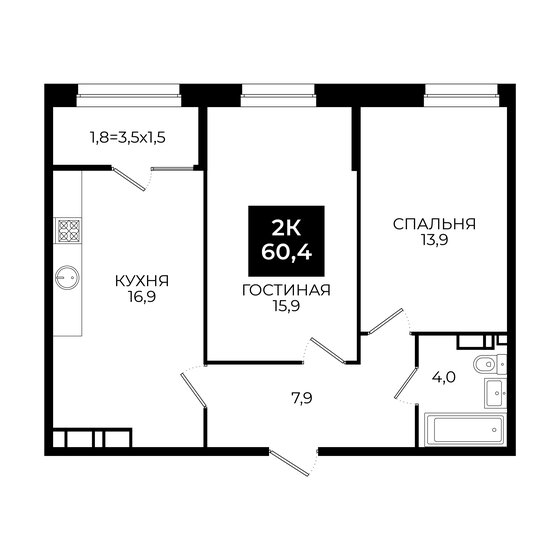 65,3 м², 2-комнатная квартира 10 300 000 ₽ - изображение 102