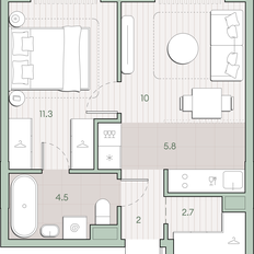 Квартира 36,3 м², 1-комнатная - изображение 2
