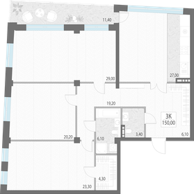 Квартира 151,1 м², 3-комнатная - изображение 1