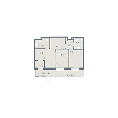 Квартира 64 м², 2-комнатная - изображение 4
