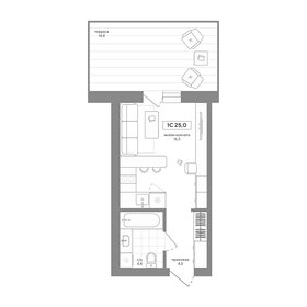 Квартира 25 м², 1-комнатная - изображение 1