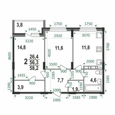 Квартира 58,2 м², 2-комнатная - изображение 3