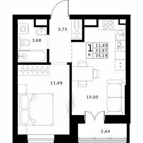 Квартира 35,2 м², 1-комнатная - изображение 1