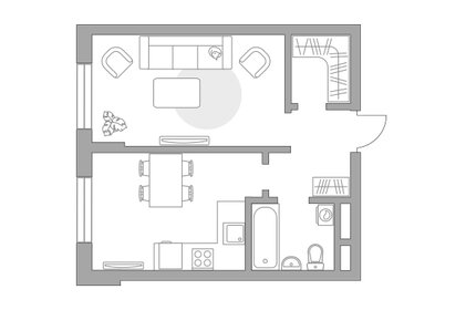 Квартира 38,7 м², 1-комнатная - изображение 1