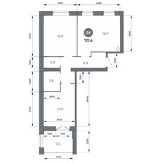 Квартира 70,4 м², 2-комнатная - изображение 4