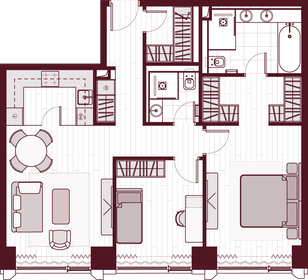 Квартира 76,6 м², 3-комнатная - изображение 1