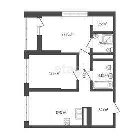 Квартира 58,2 м², 2-комнатная - изображение 2