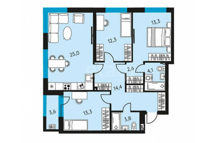 Квартира 84 м², 4-комнатная - изображение 1
