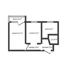 Квартира 41,5 м², 2-комнатная - изображение 1
