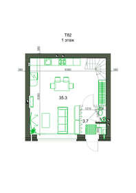 Квартира 76,5 м², 2-комнатная - изображение 1
