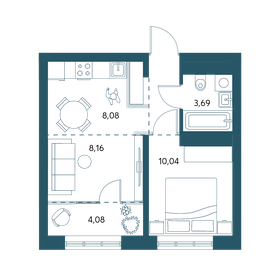 Квартира 36 м², 1-комнатная - изображение 1