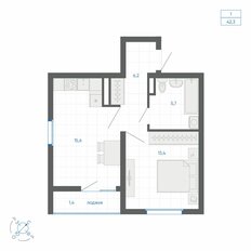 Квартира 42,3 м², 1-комнатная - изображение 2