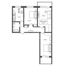 Квартира 59,2 м², 3-комнатная - изображение 1