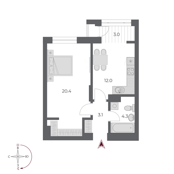 43,1 м², 1-комнатная квартира 6 700 000 ₽ - изображение 88