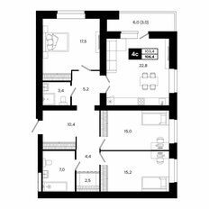 Квартира 106,4 м², 4-комнатная - изображение 3