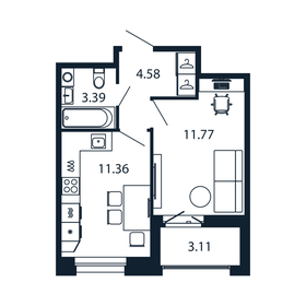 Квартира 30,7 м², 1-комнатная - изображение 1