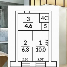 Квартира 23 м², 1-комнатная - изображение 1