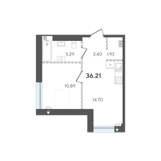 Квартира 36,2 м², 1-комнатная - изображение 3