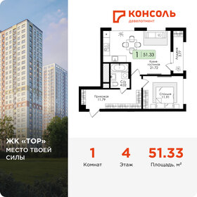 Квартира 51,3 м², 1-комнатная - изображение 1