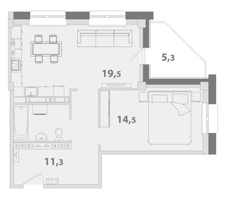 Квартира 52,8 м², 2-комнатная - изображение 1