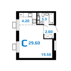 Квартира 29,6 м², студия - изображение 5