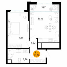 Квартира 49,7 м², 1-комнатная - изображение 4