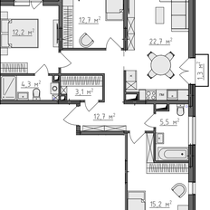 Квартира 90,6 м², 3-комнатная - изображение 2