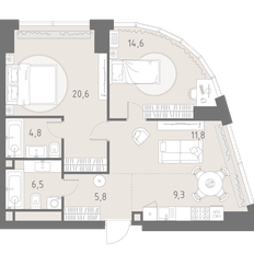 Квартира 73,4 м², 3-комнатная - изображение 2