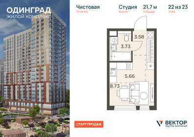 Квартира 21,7 м², студия - изображение 1