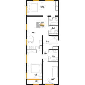 Квартира 93,4 м², 3-комнатная - изображение 1