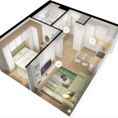 Квартира 34,2 м², 1-комнатная - изображение 3