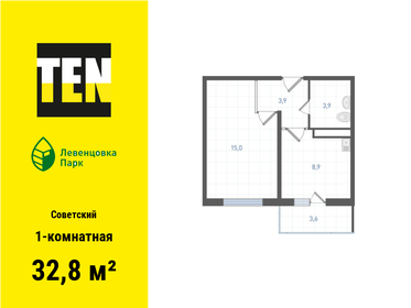 Квартира 32,8 м², 1-комнатная - изображение 1