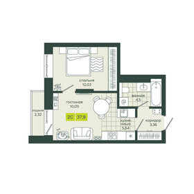 Квартира 37,9 м², 2-комнатная - изображение 1