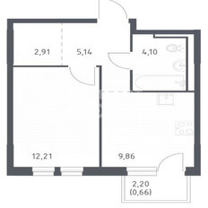 Квартира 34,8 м², 1-комнатная - изображение 2