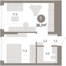 Квартира 36,3 м², 2-комнатная - изображение 2
