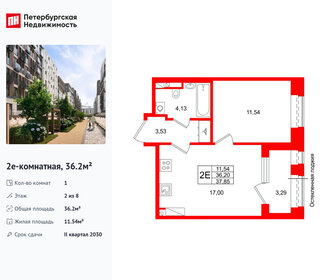 Квартира 36,2 м², 1-комнатная - изображение 1