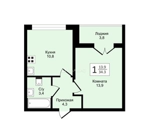Квартира 32,3 м², 1-комнатная - изображение 1