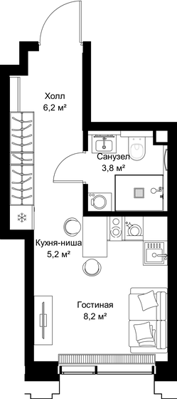27,5 м², квартира-студия 21 457 800 ₽ - изображение 58
