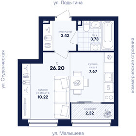 Квартира 26,2 м², студия - изображение 1