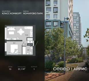 Квартира 31,1 м², 1-комнатная - изображение 1