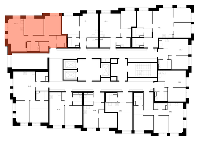 Квартира 61,9 м², 2-комнатная - изображение 2
