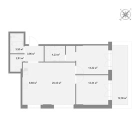 Квартира 73,5 м², 3-комнатная - изображение 2