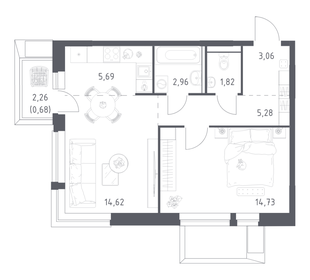 Квартира 48,8 м², 1-комнатная - изображение 1